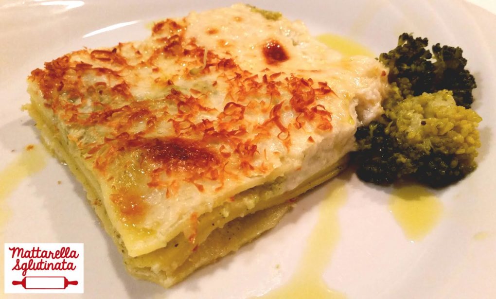 Lasagne di mais con crema di broccoli