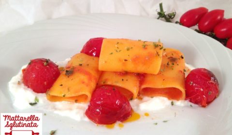 Paccheri ai 2 pomodori con crema di burrata